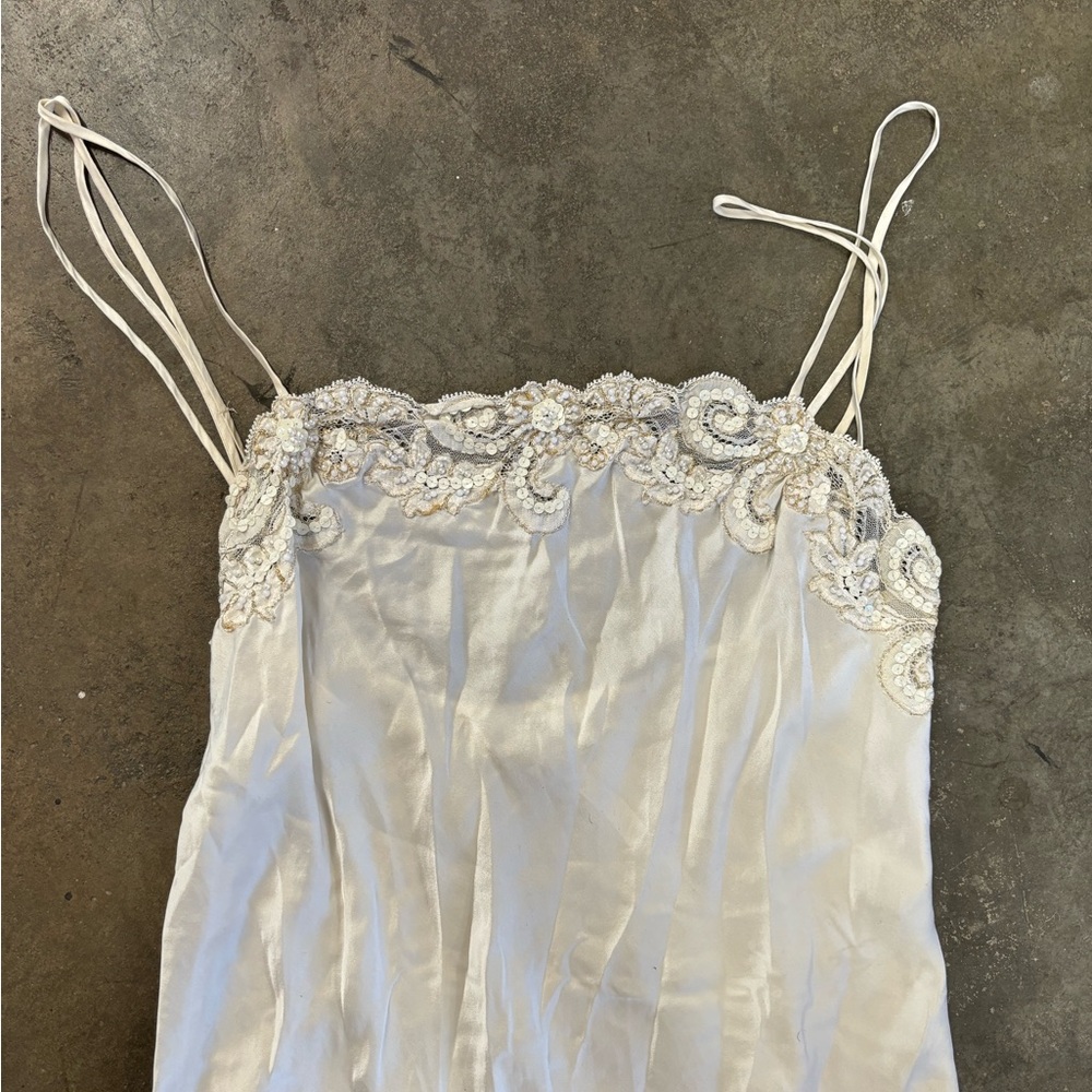 Valentino White Beaded Slip Dress - Picture 9 of 9